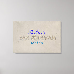 SANDY BEACH Bat Mitzvah Memory Inlogbord Canvas Afdruk