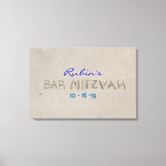 SANDY BEACH Bat Mitzvah Memory Inlogbord Canvas Afdruk (Voorkant)