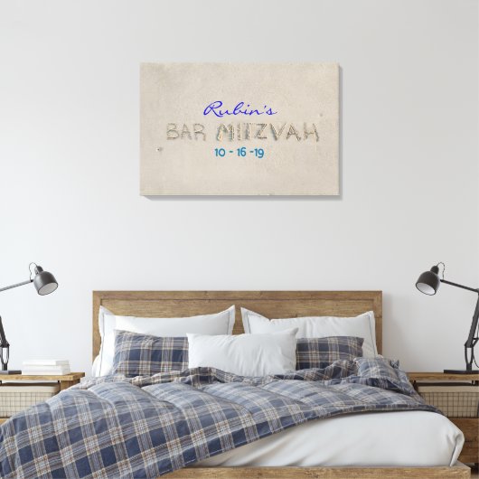 SANDY BEACH Bat Mitzvah Memory Inlogbord Canvas Afdruk (Insitu (Slaapkamer))