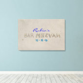 SANDY BEACH Bat Mitzvah Memory Inlogbord Canvas Afdruk (Insitu (Houten vloer))