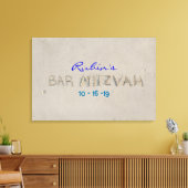 SANDY BEACH Bat Mitzvah Memory Inlogbord Canvas Afdruk (Insitu (Woonkamer))