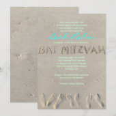 SANDY BEACH Bat Mitzvah Uitnodiging (Voorkant / Achterkant)