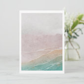 Sandy Beach begrafenis foto viering van het leven Kaart (Staand voorkant)