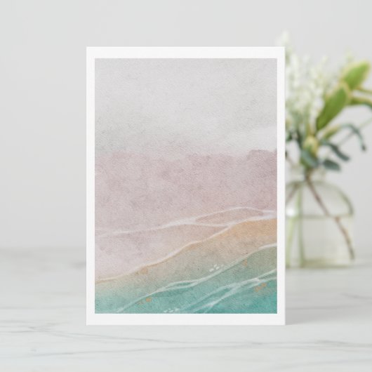 Sandy Beach begrafenis foto viering van het leven Kaart (Staand voorkant)