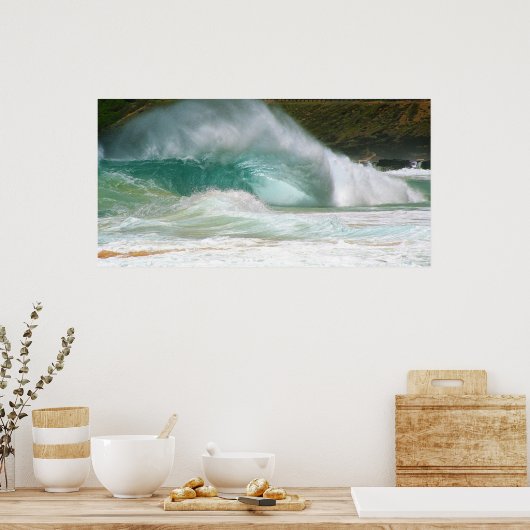 Sandy Beach Big Surf Poster (Keuken)