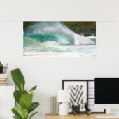 Sandy Beach Big Surf Poster (Thuiskantoor)