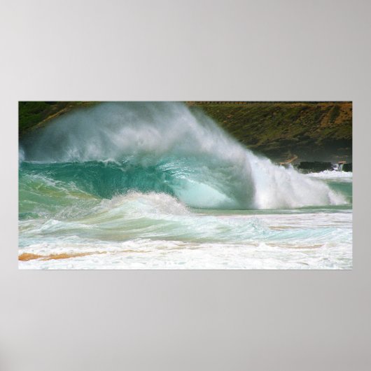 Sandy Beach Big Surf Poster (Voorkant)
