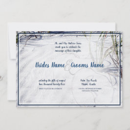 Sandy Beach Bijgewerkt 2 Wedding Invitation Kaart