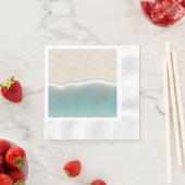 Sandy Beach Bird Footprint Paper Cocktail Napkins Servet (Insitu)