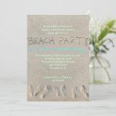 SANDY BEACH Birthday Party Invitation Kaart (Staand voorkant)