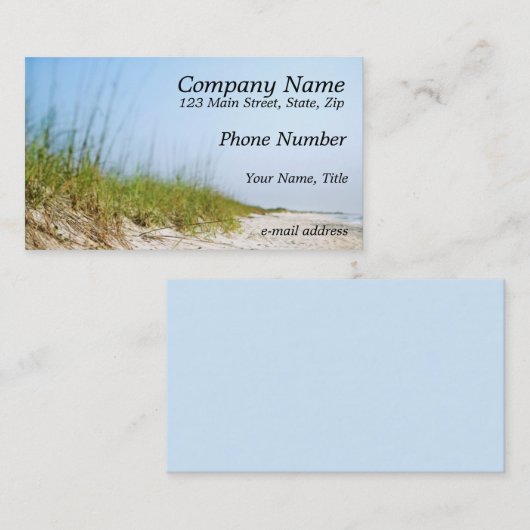 Sandy Beach Blue Sky Visitekaartje (Voorkant / Achterkant)