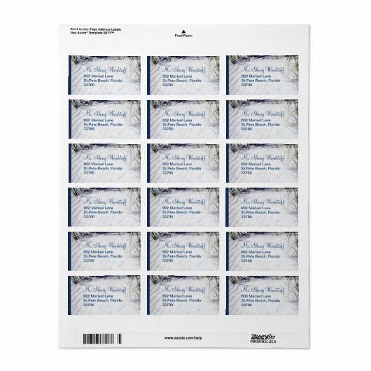 Sandy Beach Bruiloft 2 Etiket (Full Sheet)