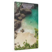 Sandy Beach Cove met groene bomen, Rocks & Ocean Klembord (Rechts)