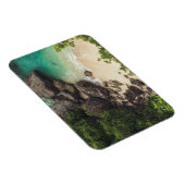 Sandy Beach Cove met groene bomen, Rocks & Ocean Magneet (Rechterzijde)