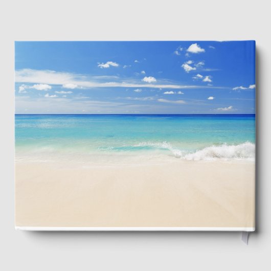 Sandy Beach Custom Wedding Guest Book Gastenboek (Achterkant)