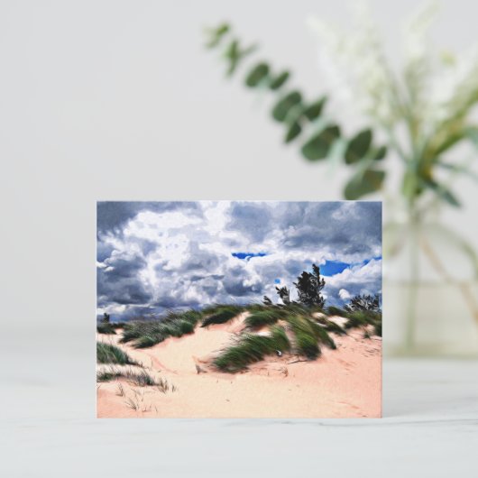Sandy Beach Dune Grass Briefkaart (Staand voorkant)