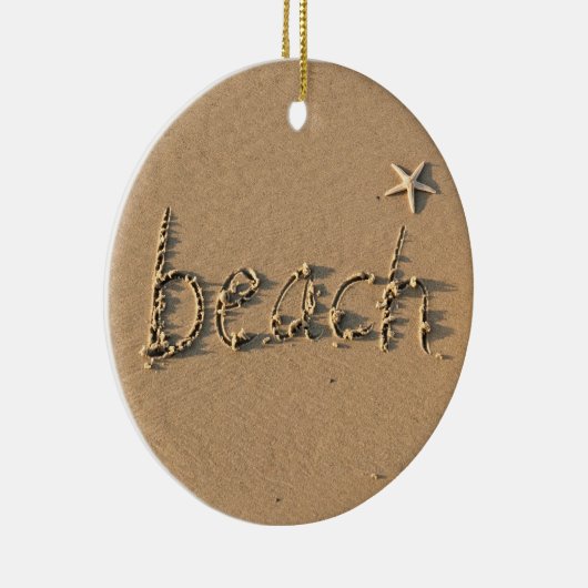 Sandy Beach en Starfish kerstversiering Keramisch Ornament (Rechts)