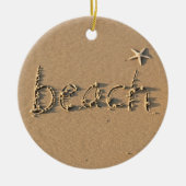 Sandy Beach en Starfish kerstversiering Keramisch Ornament (Voorkant)