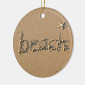 Sandy Beach en Starfish kerstversiering Keramisch Ornament (Links)
