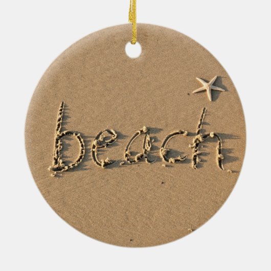Sandy Beach en Starfish kerstversiering Keramisch Ornament (Achterkant)