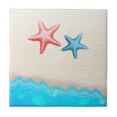 Sandy Beach en Starfish Tegeltje (Voorkant)