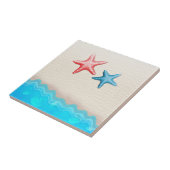 Sandy Beach en Starfish Tegeltje (Zijkant)