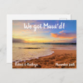 Sandy Beach en Sunset Maui'd Briefkaart (Voorkant / Achterkant)