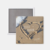 Sandy Beach Gepersonaliseerde het Hart van Namen s Magneet (Voorkant / Achterkant)