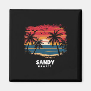 Sandy Beach Hawaï Surfwethouder Palmboom Souvenir  Magneet