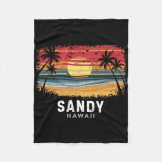 Sandy Beach Hawaii Surfboard Beach  Fleece Deken