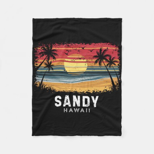 Sandy Beach Hawaii Surfboard Beach  Fleece Deken (Voorkant)