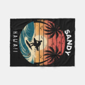 Sandy Beach Hawaii Surfboard Waves Beach Fleece Deken (Voorkant (Horizontaal))