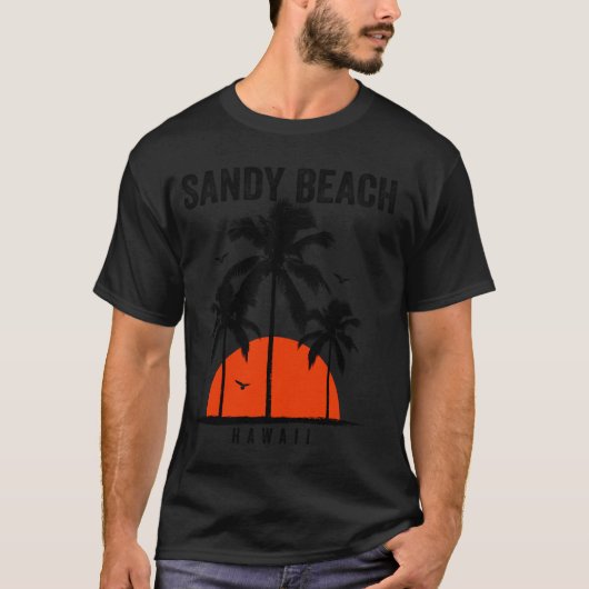 Sandy Beach Hawaii Surfen Surfen T-shirt (Voorkant)