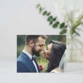 Sandy Beach Hibiscus Bruiloft Dank u Foto Briefkaart (Staand voorkant)