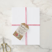 Sandy Beach Hibiscus & Shells Bruiloft Dank u Cadeaulabel (Met Touw)