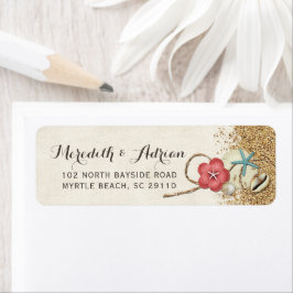 Sandy Beach Hibiscus & Shells Trouwlocatie Etiket