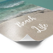 Sandy Beach Life Blauwgroen Blauw Groen Artsy Abst Foto Afdruk (Hoek)