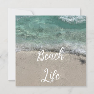 Sandy Beach Life Florida Blauwgroen Blue Artsy Abs Feestdagenkaart