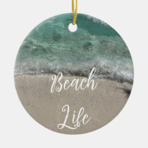 Sandy Beach Life Florida Blauwgroen Blue Artsy Abs Keramisch Ornament