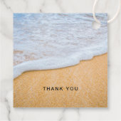 Sandy Beach met Foamy Surf Bedankt Bedankjes Labels (Achterkant)