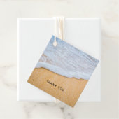 Sandy Beach met Foamy Surf Bedankt Bedankjes Labels (In situ)