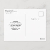 Sandy Beach met Foamy Surf Bedankt Briefkaart (Achterkant)