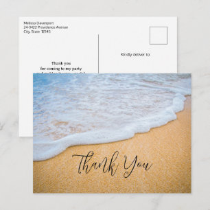 Sandy Beach met Foamy Surf Bedankt Briefkaart