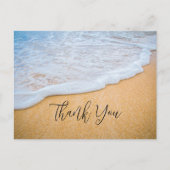 Sandy Beach met Foamy Surf Bedankt Briefkaart (Voorkant)
