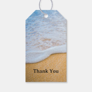 Sandy Beach met Foamy Surf Bedankt Cadeaulabel