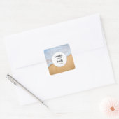 Sandy Beach met Foamy Surf Candle Business Vierkante Sticker (Envelop)