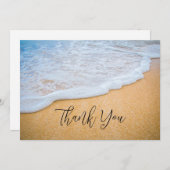 Sandy Beach met Foamy Surf Foto Bedankkaart (Voorkant / Achterkant)