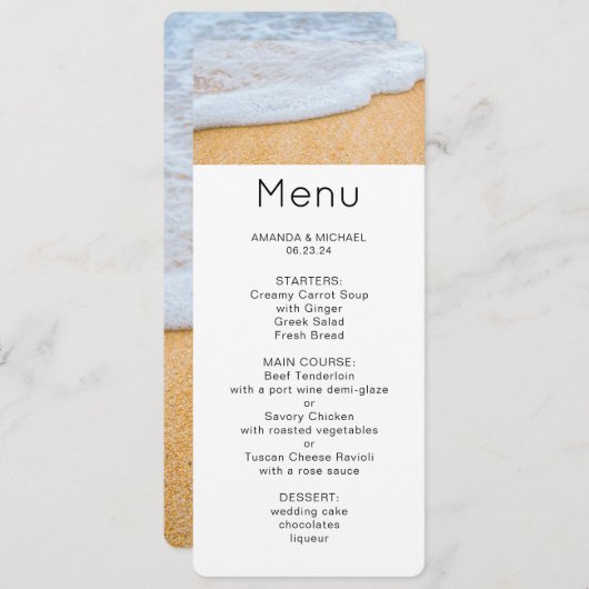 Sandy Beach met Foamy Surf Foto Kaart (Voorkant / Achterkant)