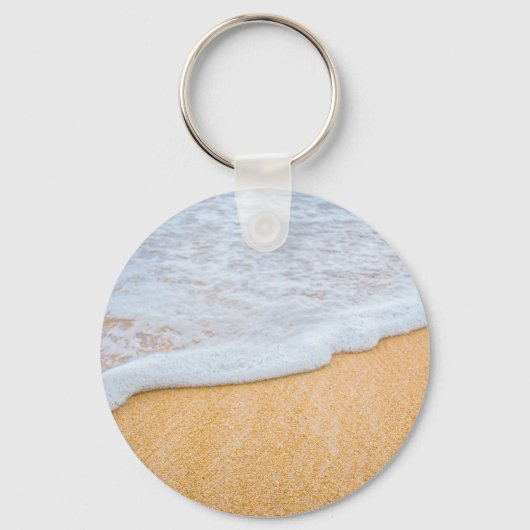 Sandy Beach met Foamy Surf Party Dank u Sleutelhanger (Achterkant)