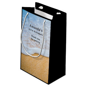 Sandy Beach met Foamy Surf - Verjaardag Dank u Klein Cadeauzakje